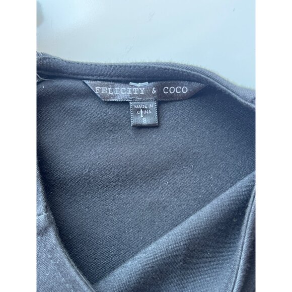 Felicity & Coco Dress Womens S Black Bodycon Midi Cap Sleeve Stretch - Picture 4 of 8